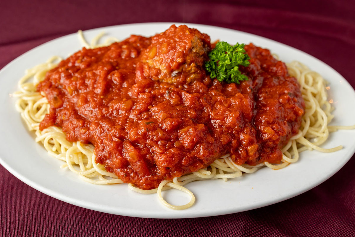 Corleones Spaghetti served