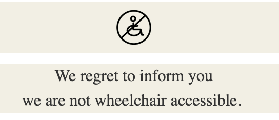 Restaurant is not handicap accessible