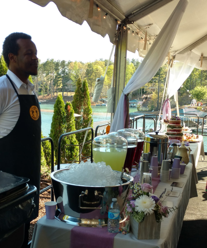 a man wearing an apron.