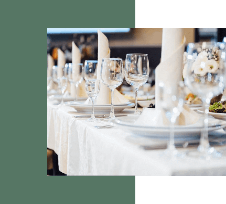 Indoors, table setting, close-up