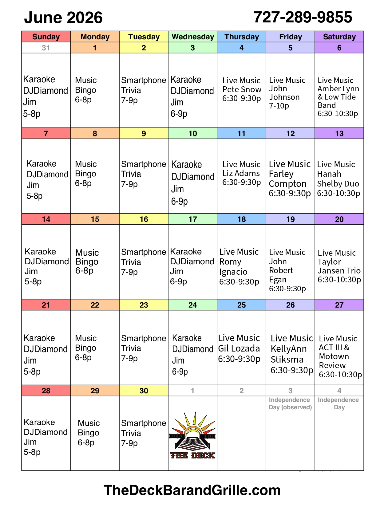 Monthly Events