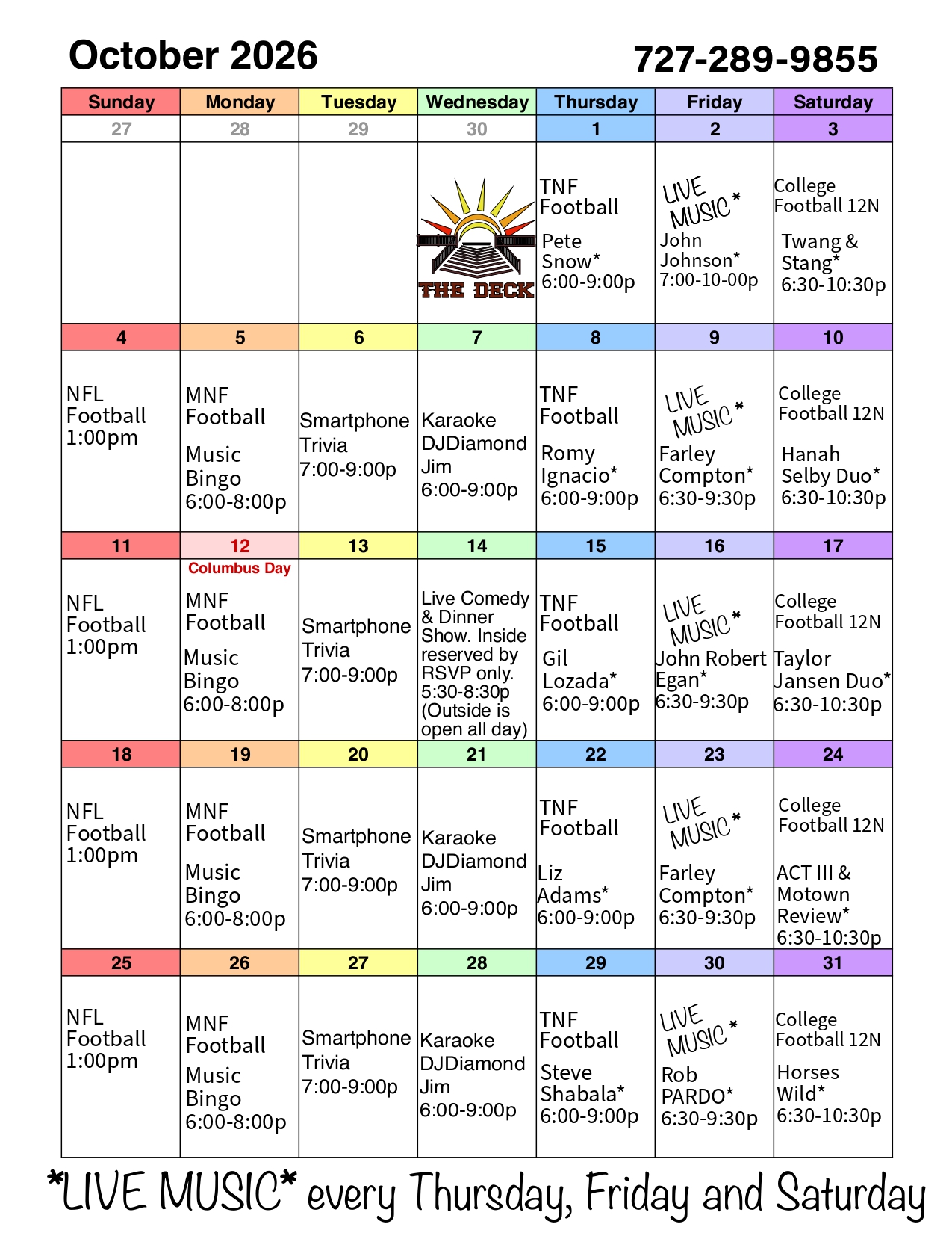 October 2026 Events