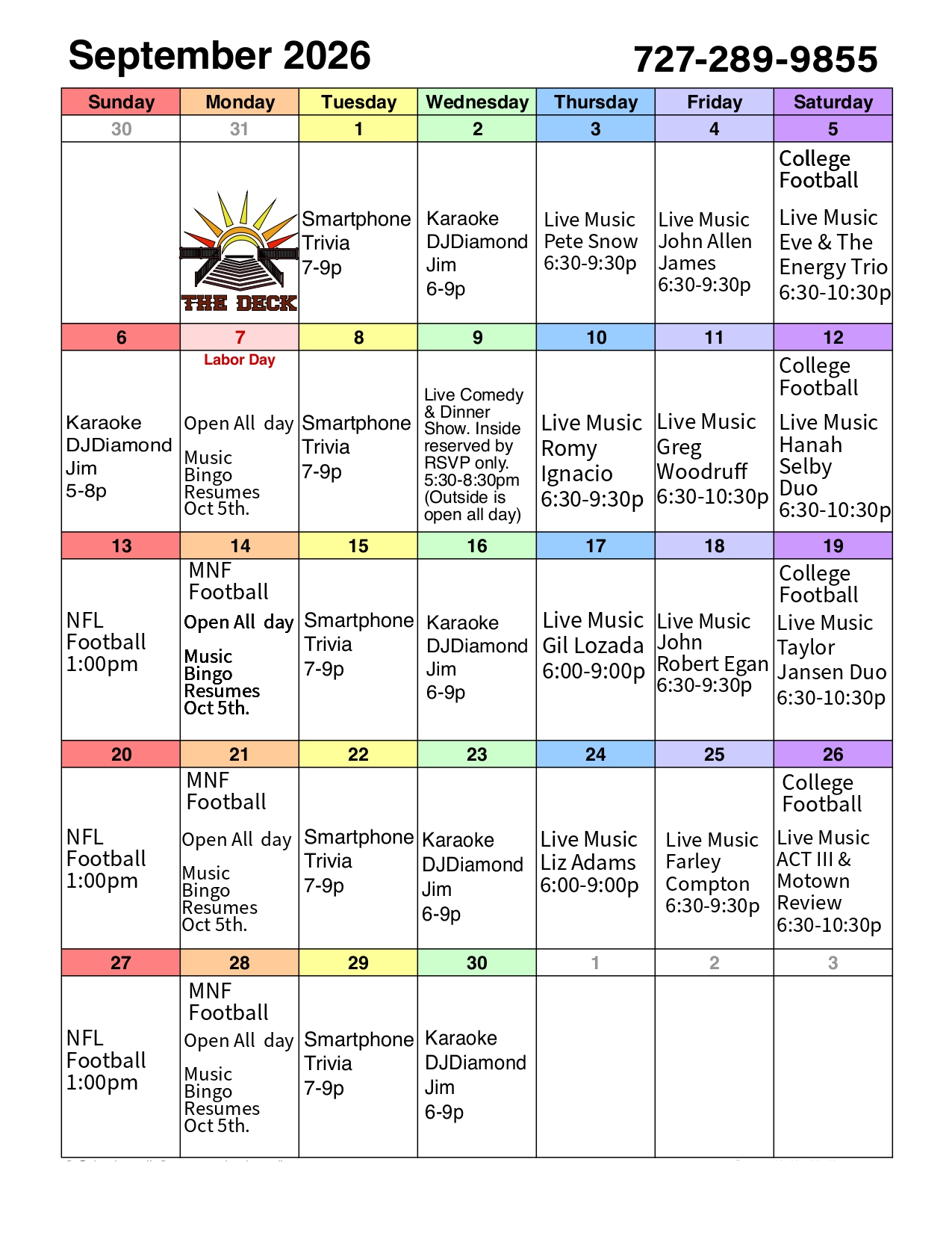 September 2026 Events