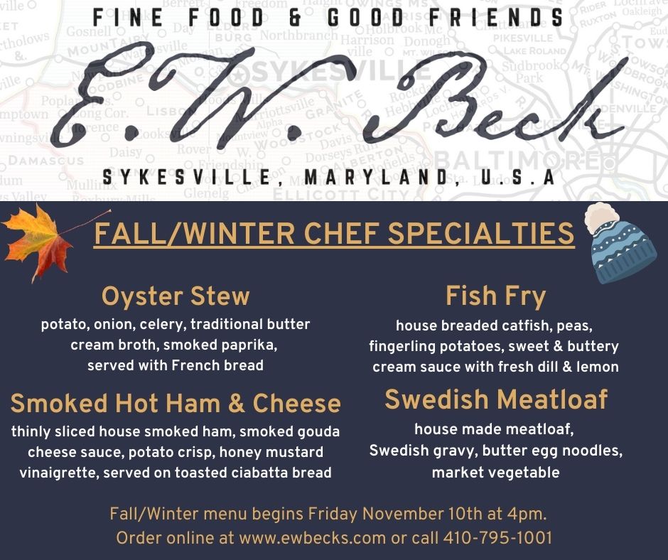 Fall & Winter Chef Specialties flyer