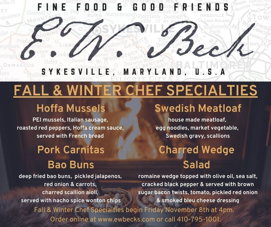 Fall & Winter Chef Specialties flyer