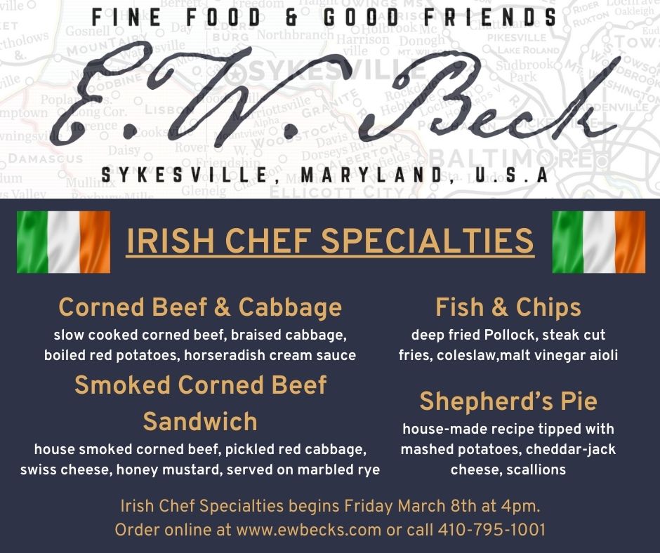 Irish Chef Specialties flyer