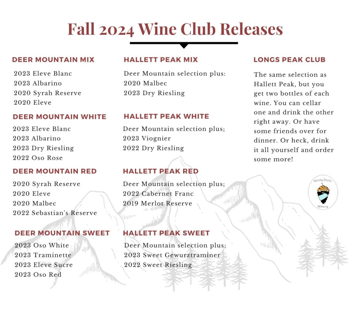 Fall 2024 Wine Club Releases