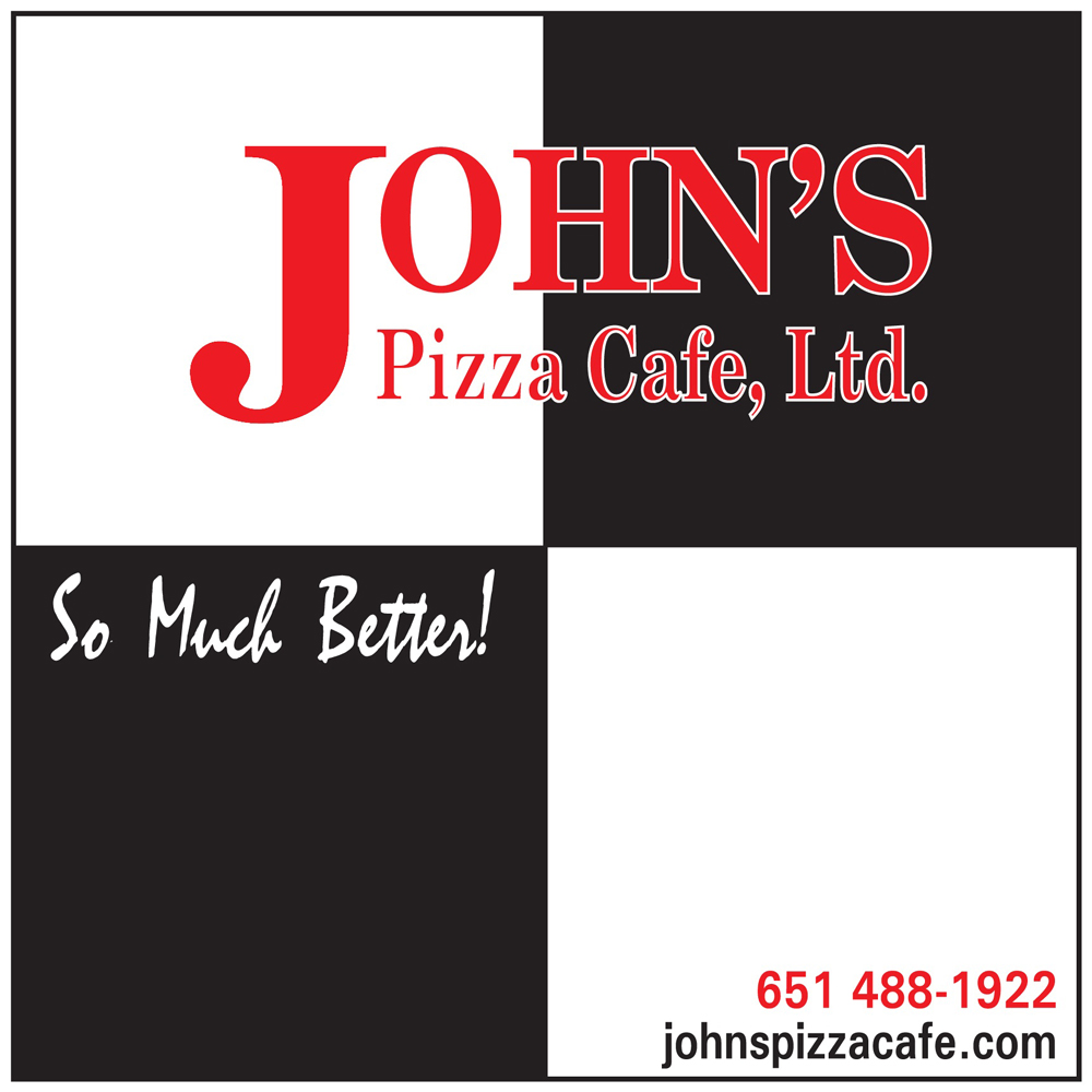 John's Pizza Cafe logo scroll