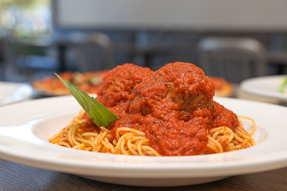 Spaghettini with home made meatballs