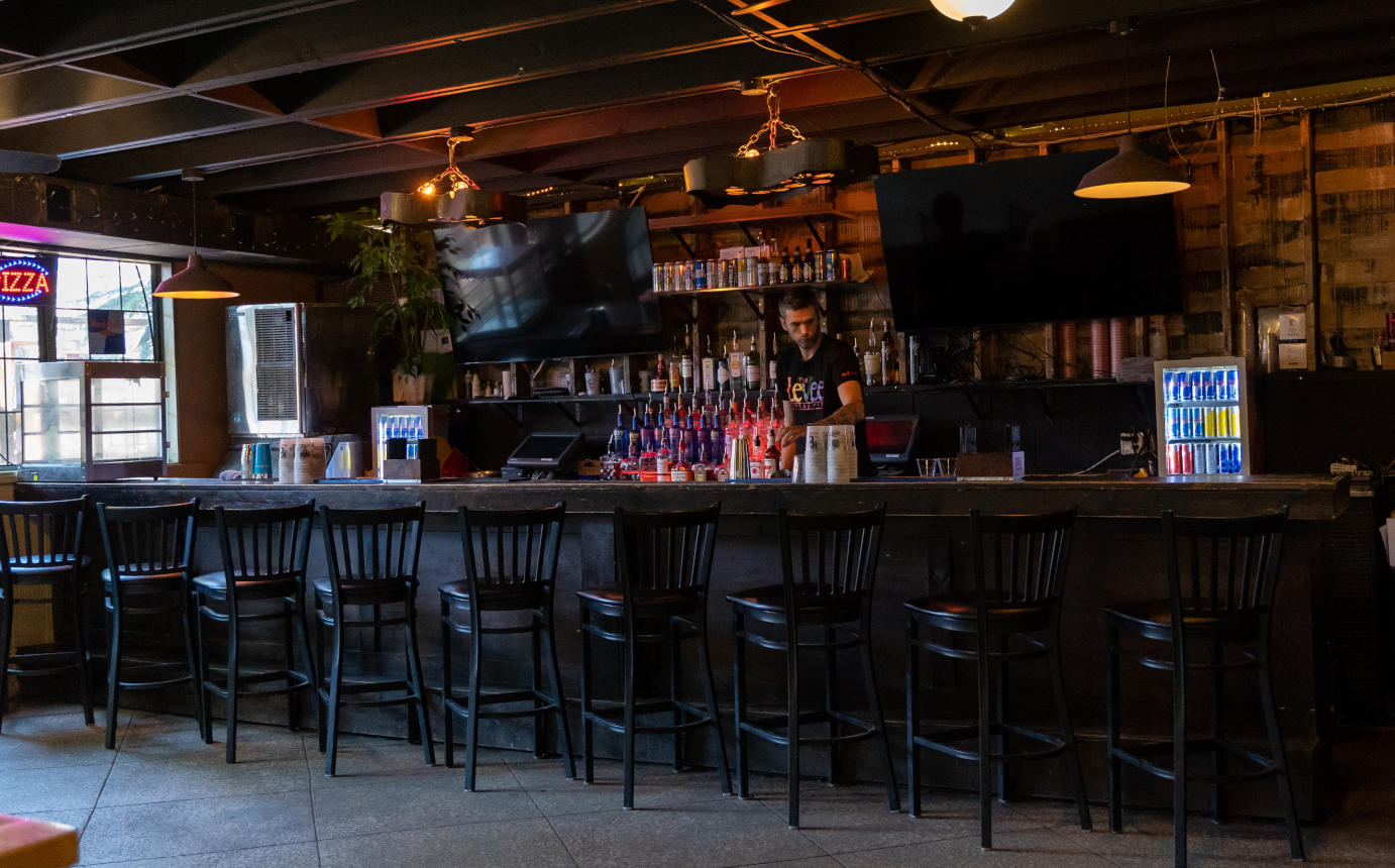 Interior, bartender in bar area