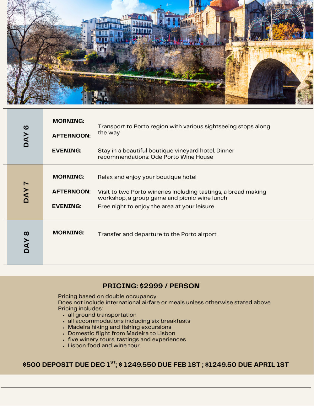 Portugal tour plan part 2