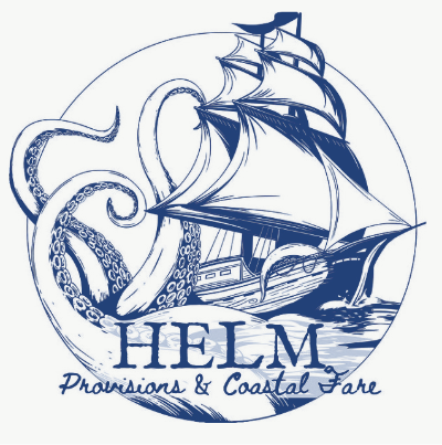 The Helm Provisions & Coastal Fare logo scroll
