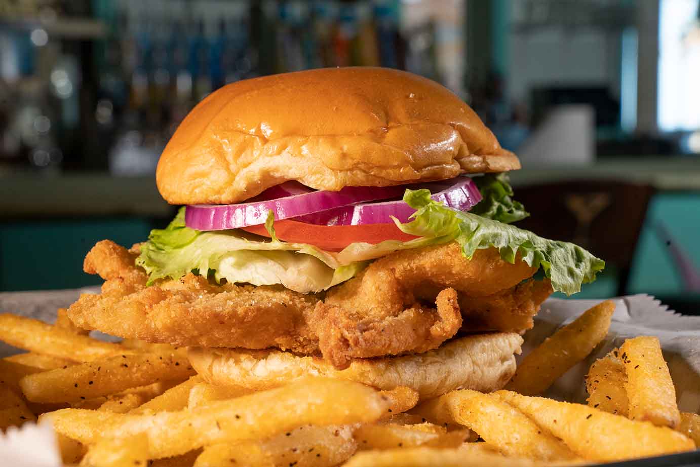 Fried grouper sandwich