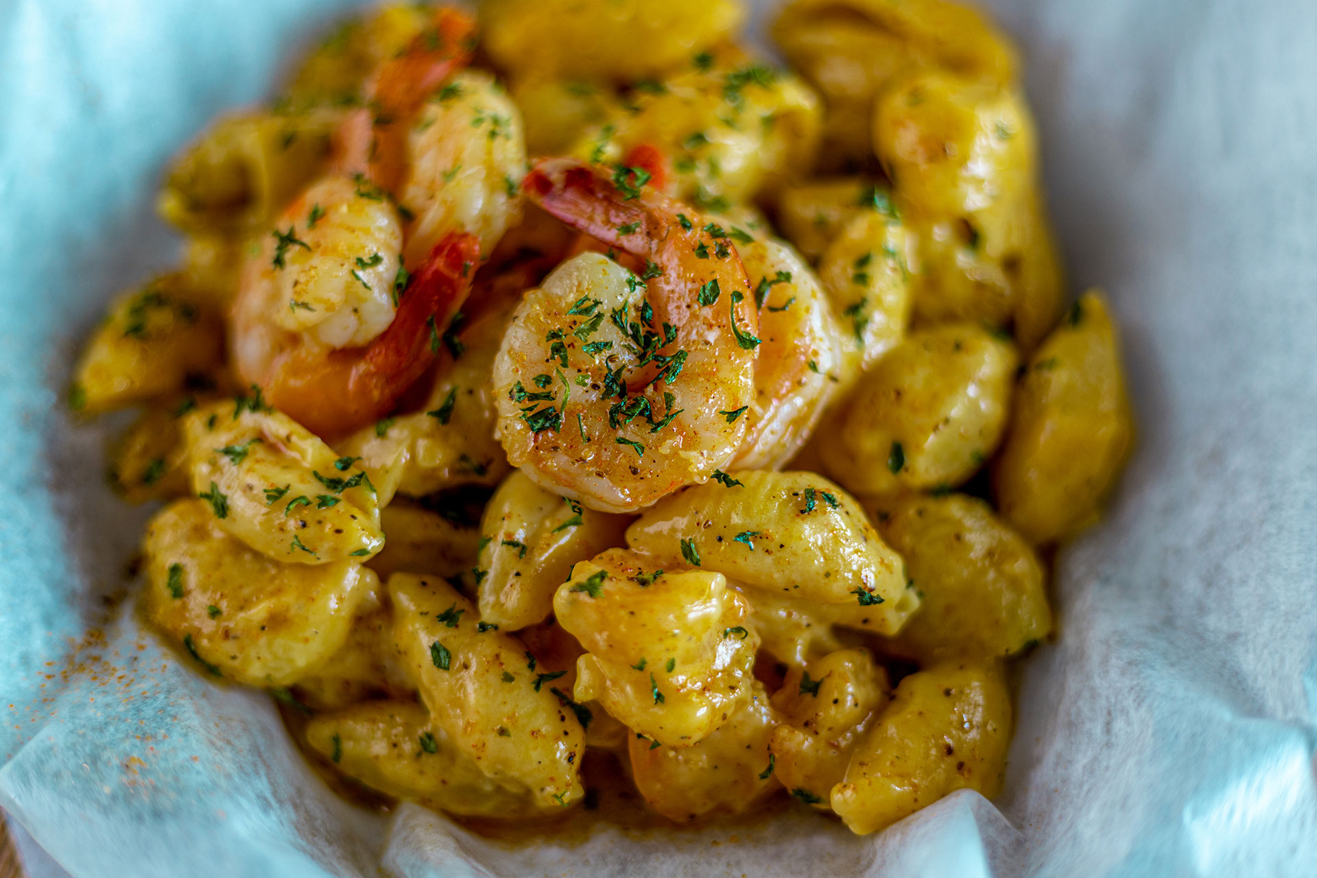 Shrimp Mac and Cheese served 