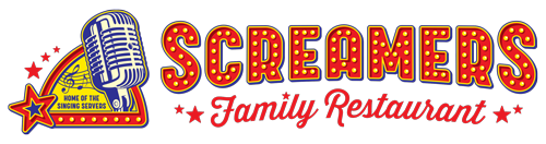 Screamers Family Restaurant logo scroll
