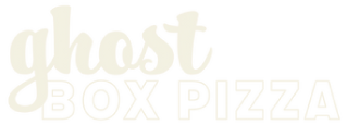 Ghost Box Pizza logo scroll