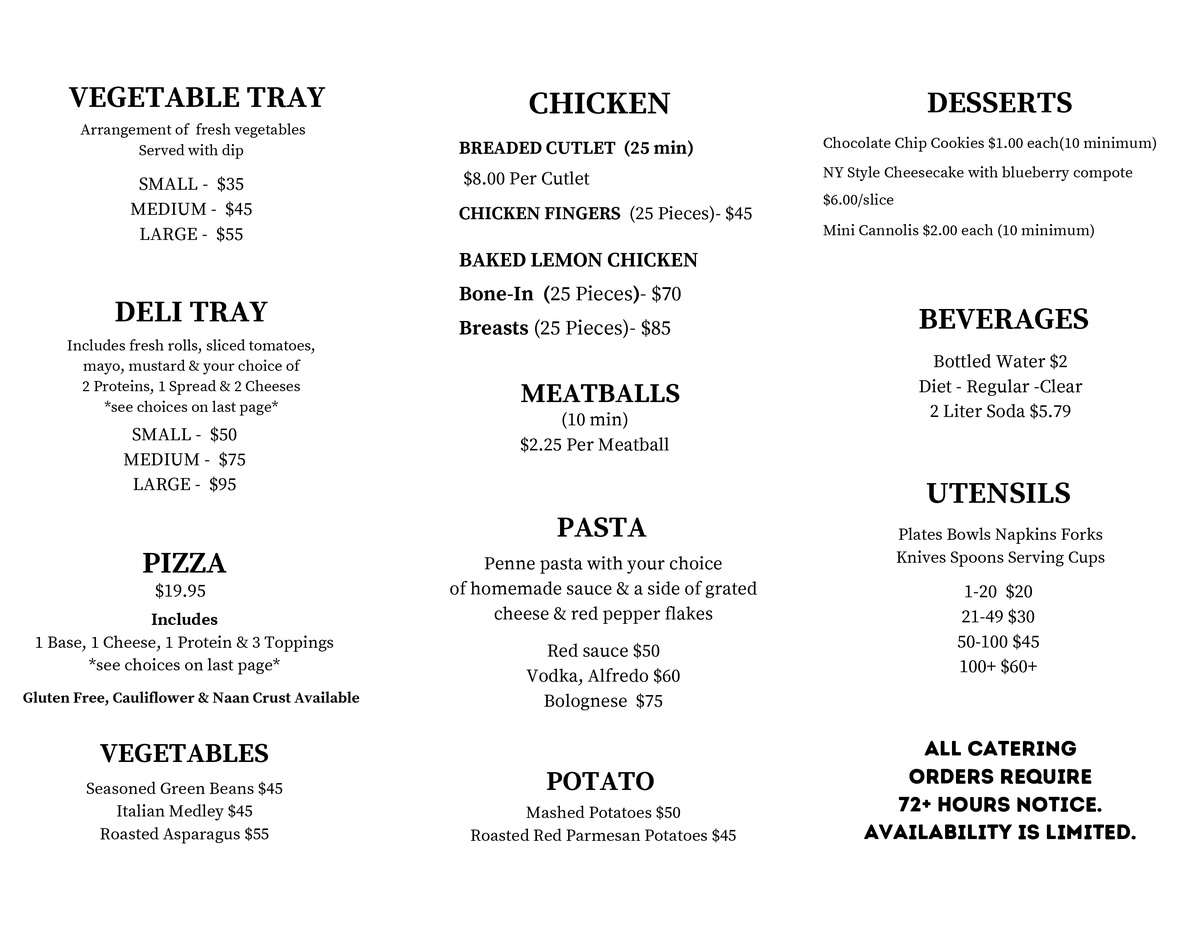 Davolois Catering menu image right