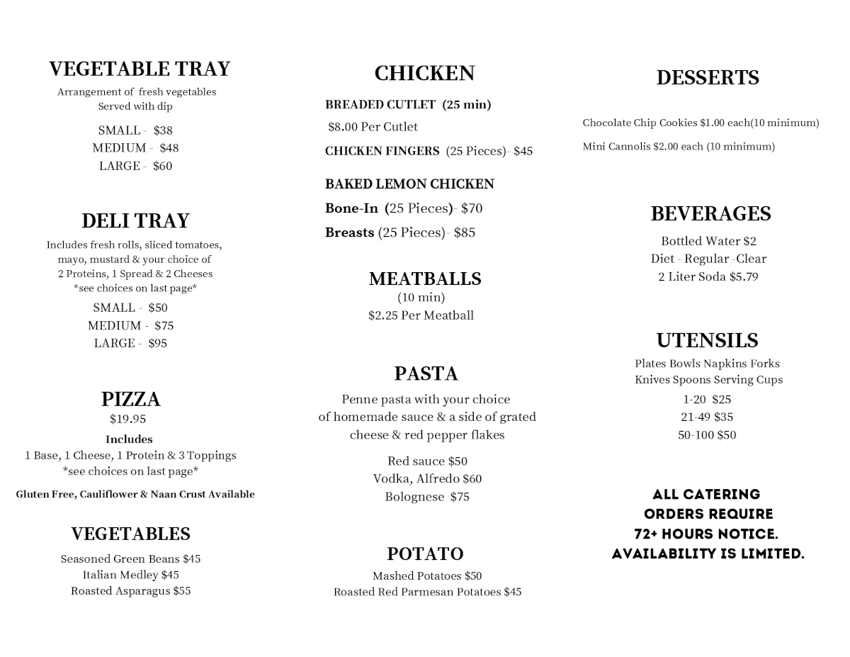 Davolois Catering menu image right