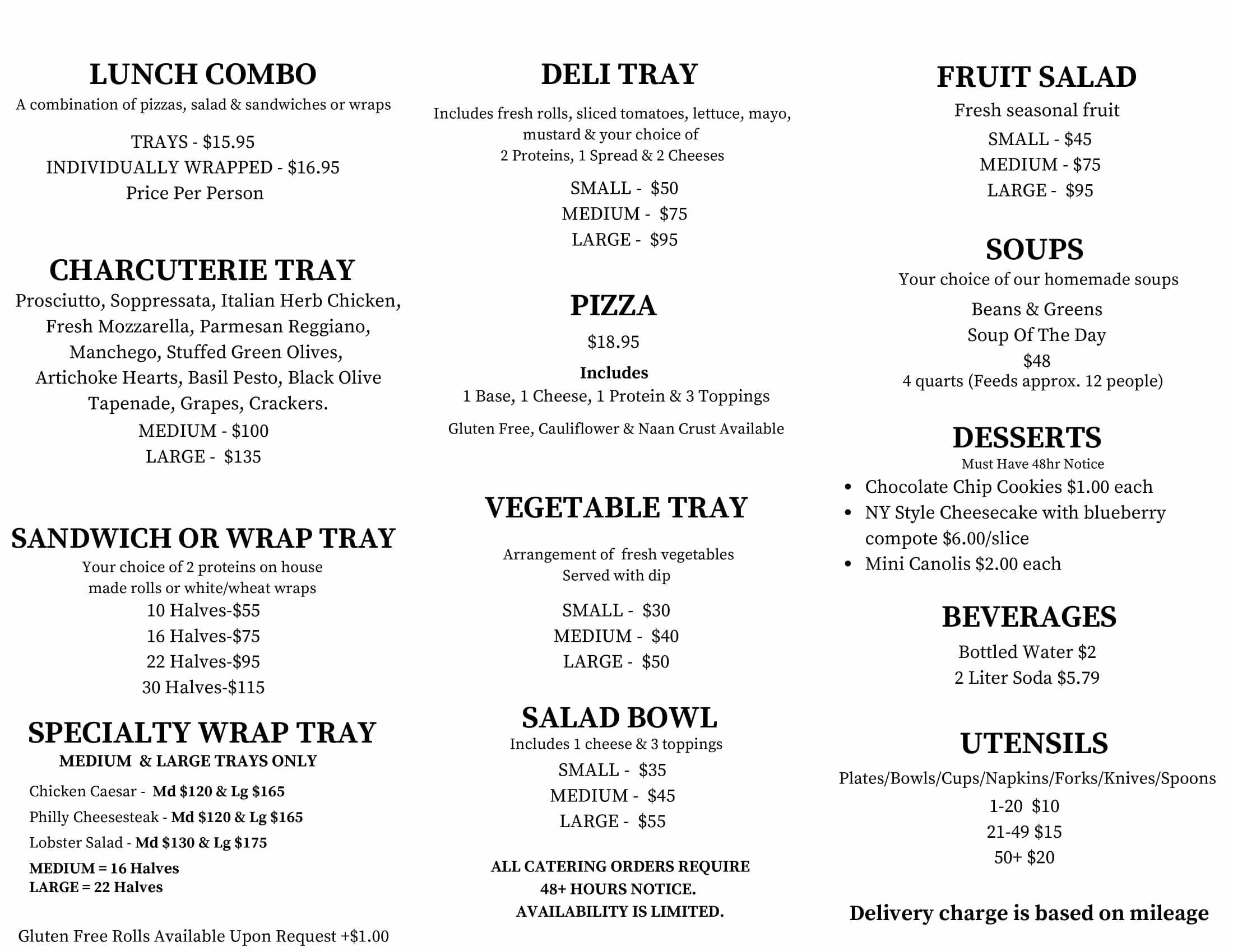 Davolois Catering menu image right
