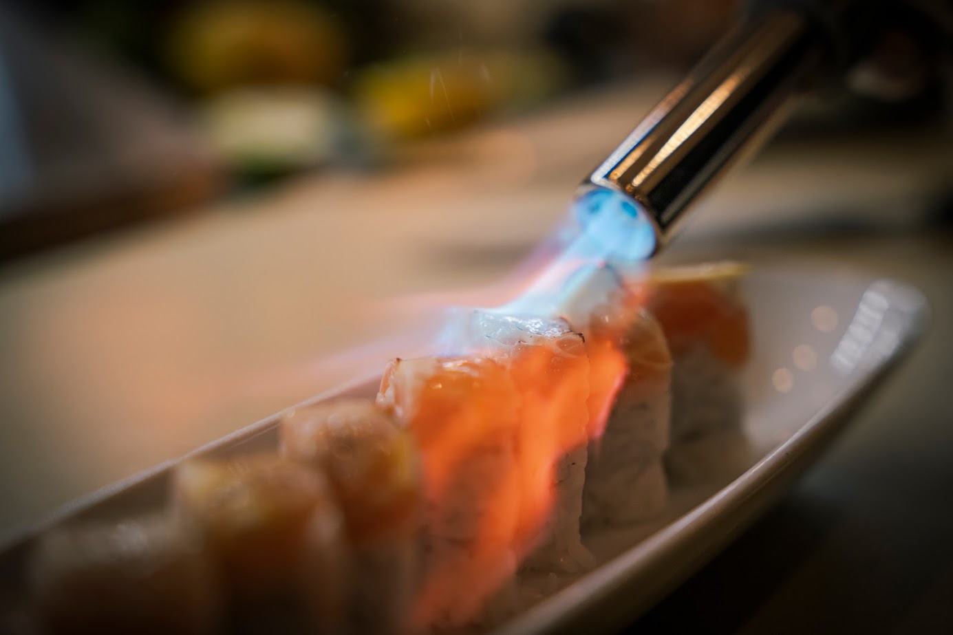 Torched sushi roll