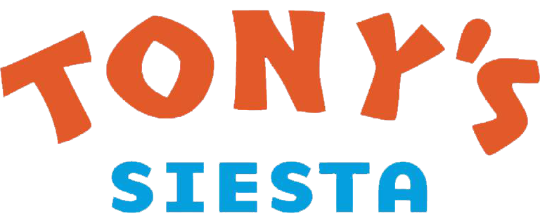 Tony's Siesta logo scroll