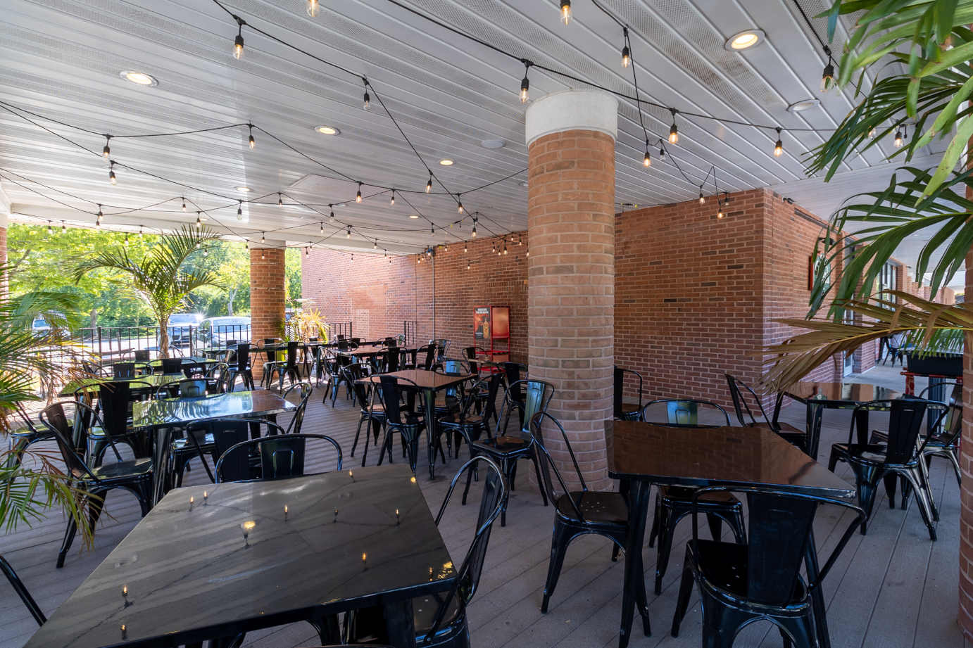 Covered outdoor seating area
