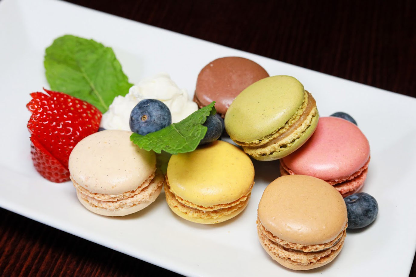 French macarons served