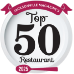 Jacksonville magazines top 50 restaurant badge