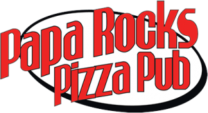 Papa Rocks Pizza Pub logo scroll