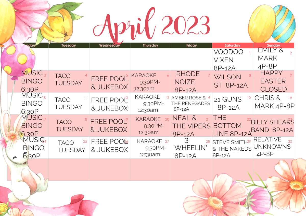 Events Calendar April