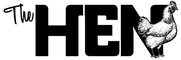 The Hen logo scroll