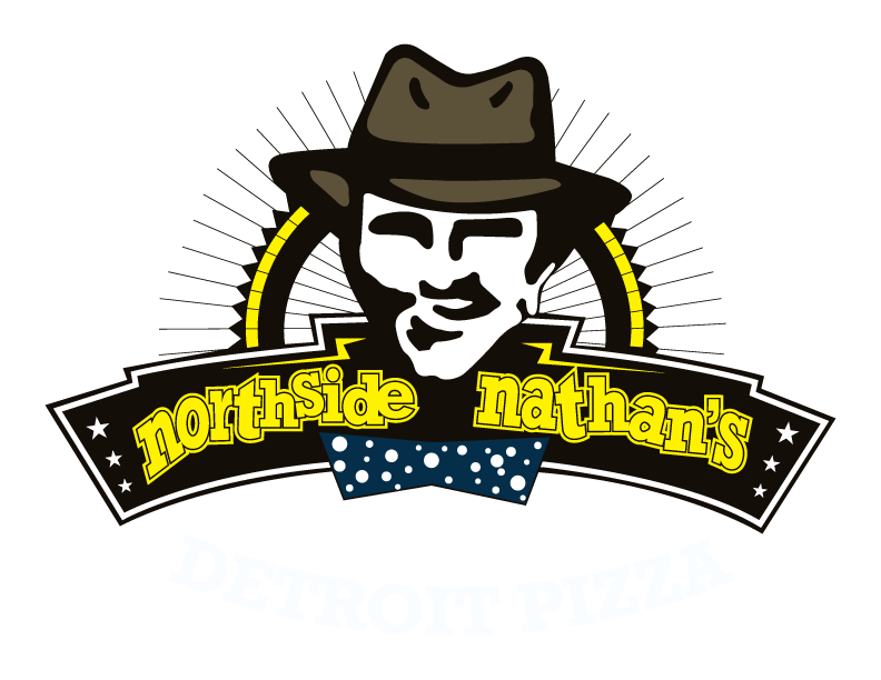 Northside Nathan's Detroit Pizza logo scroll