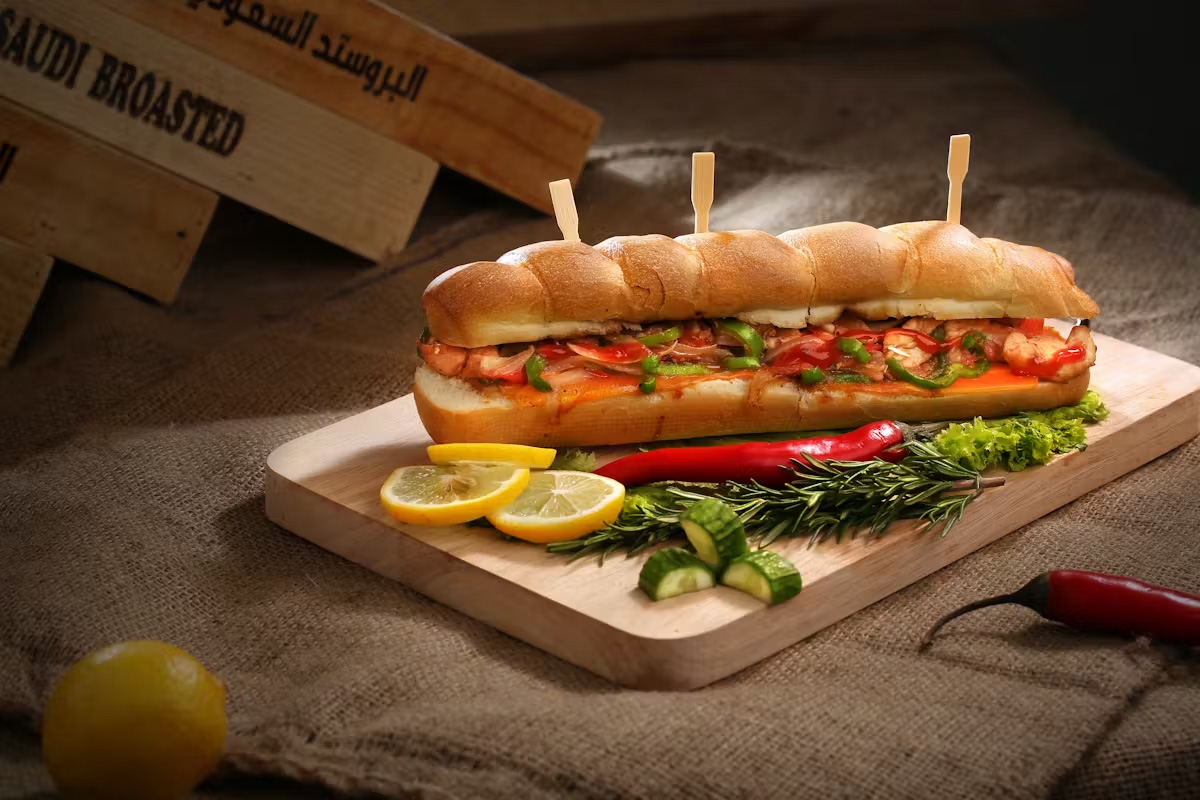 A large custom sandwich
