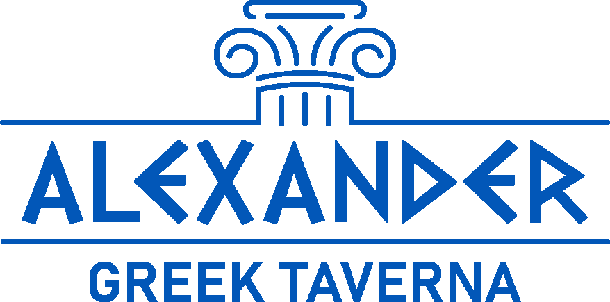 Alexander Greek Taverna logo scroll