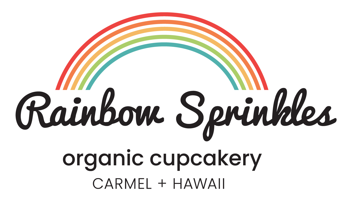 rainbow sprinkles organic cupcakery logo