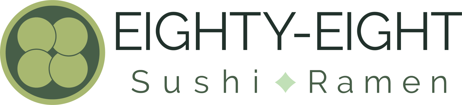 Eighty-Eight Sushi & Ramen logo scroll