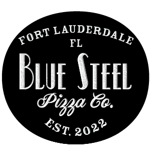 Blue Steel Pizza Co logo scroll