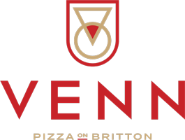 Venn Pizza on Britton logo scroll