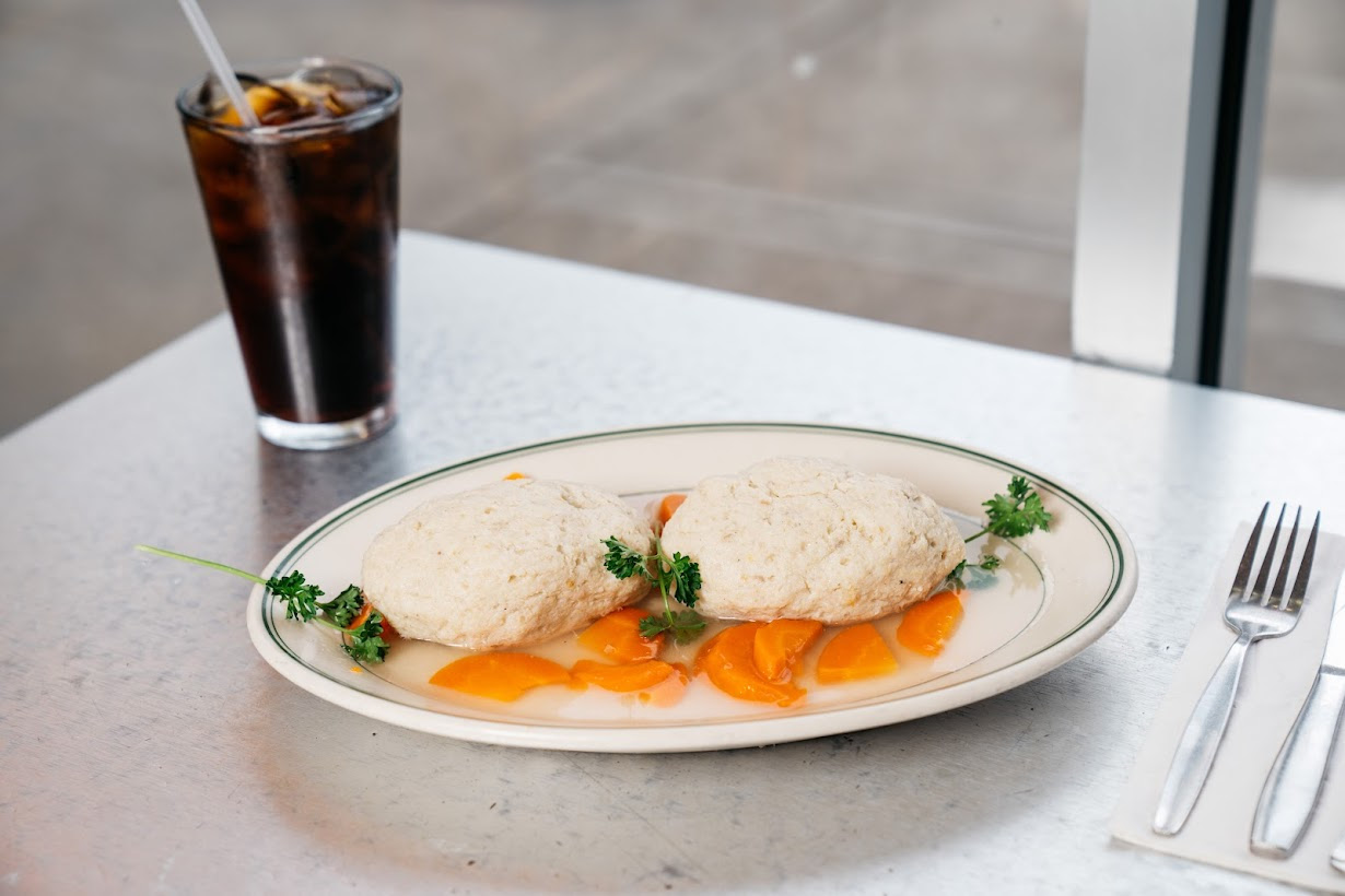 Gefilte Fish served with soda