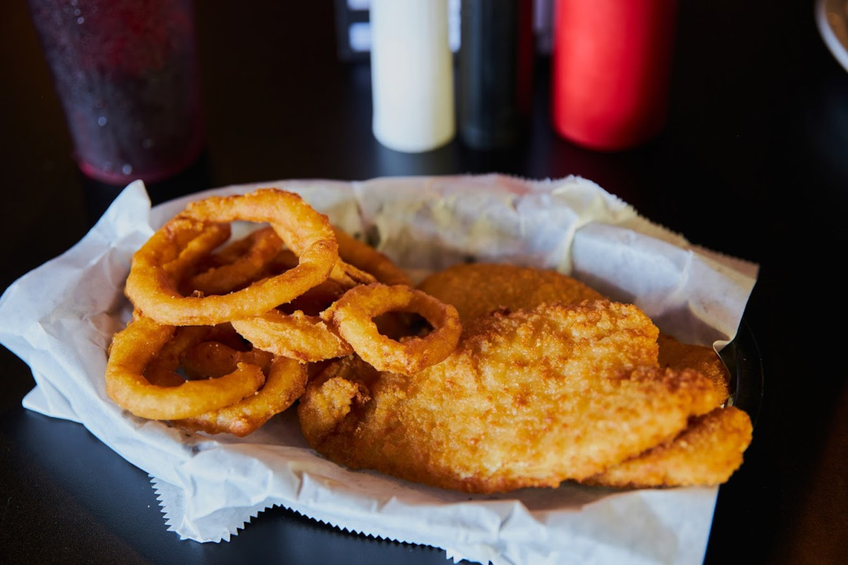 Fried Flounder with Onion Rings