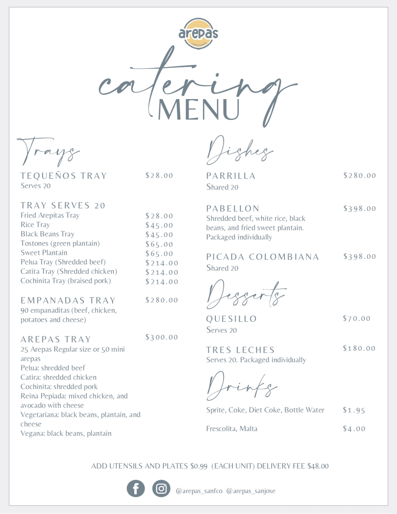 Catering menu