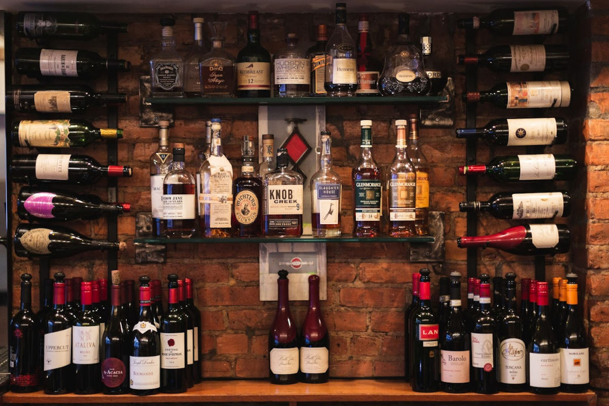 shelf with drinks