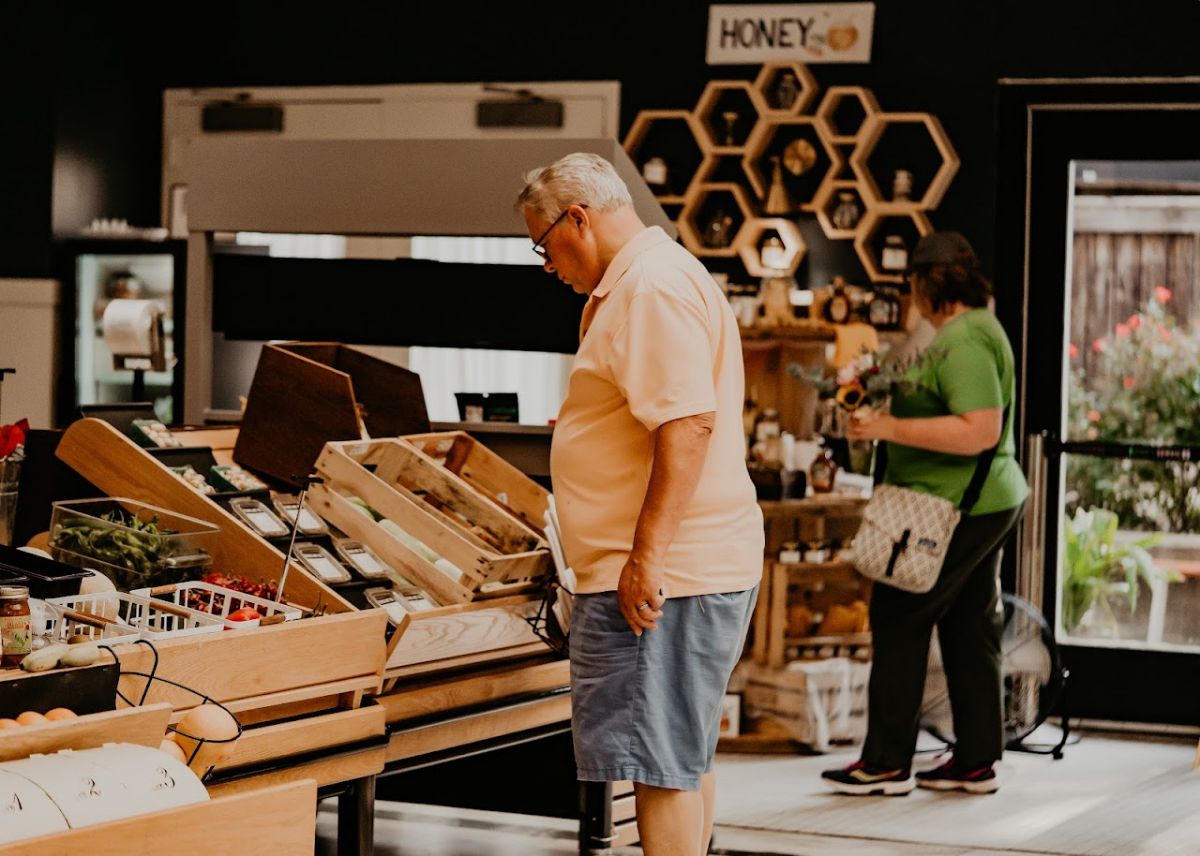 Customer looking at the products