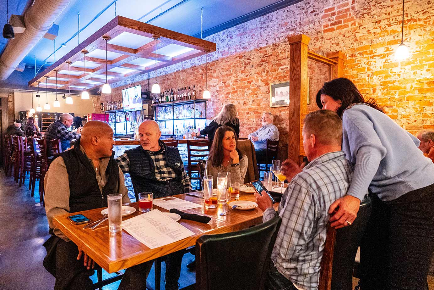 indoor sitting area and crowd