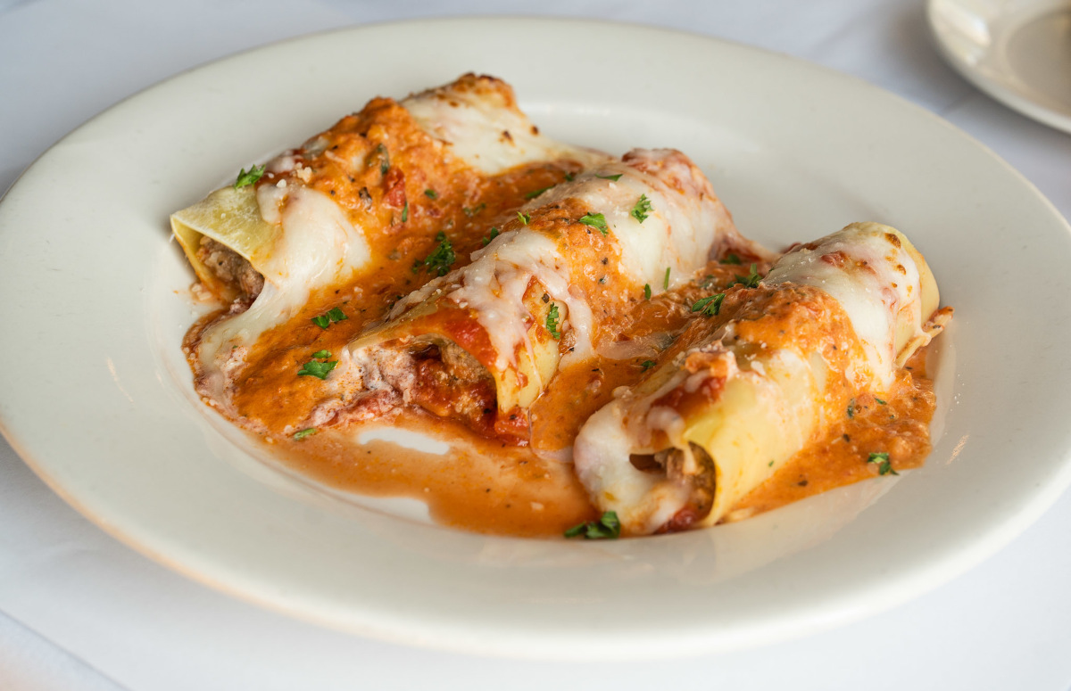Closeup of a Cannelloni on a plate