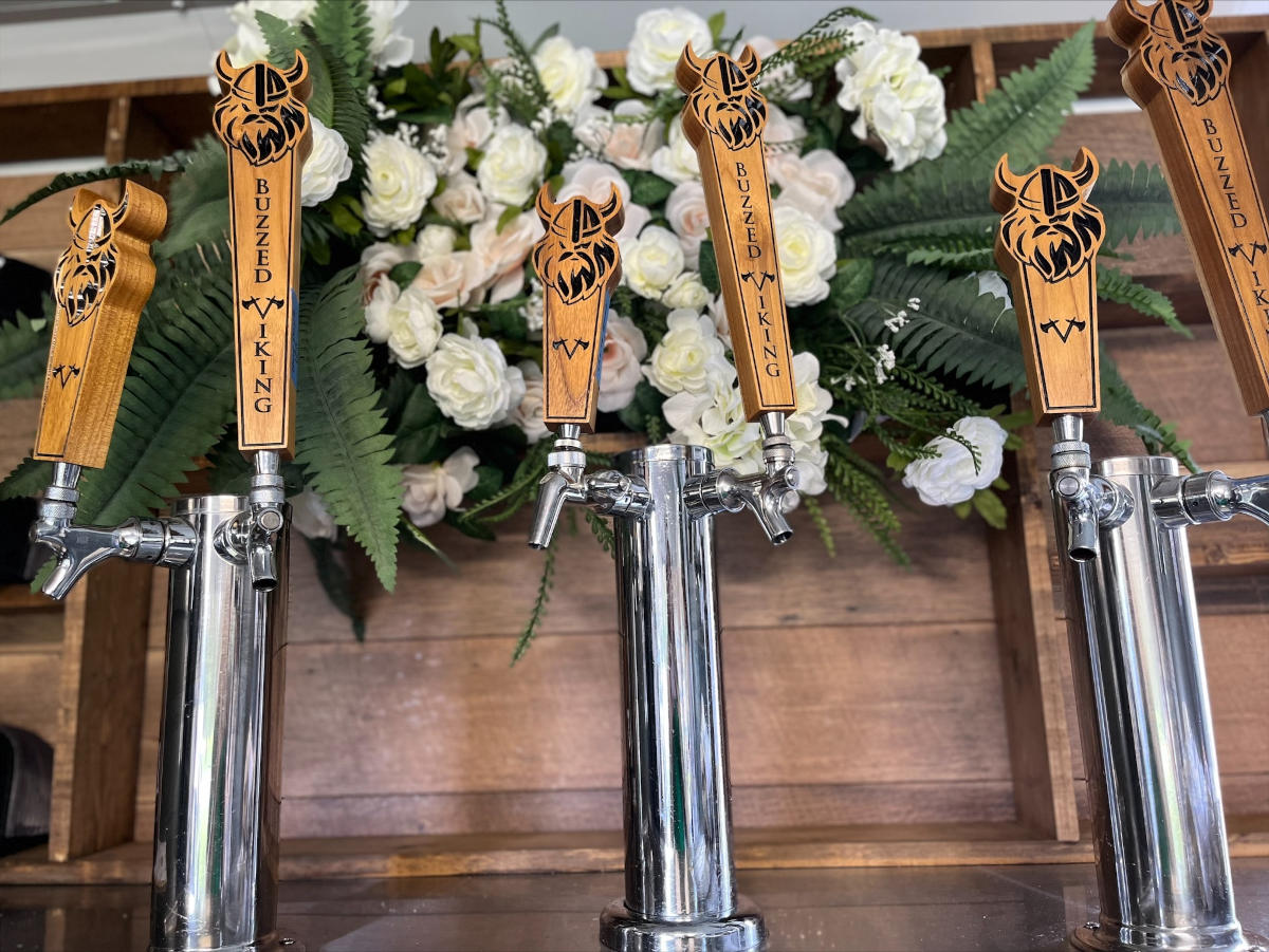 Close-up of mead taps
