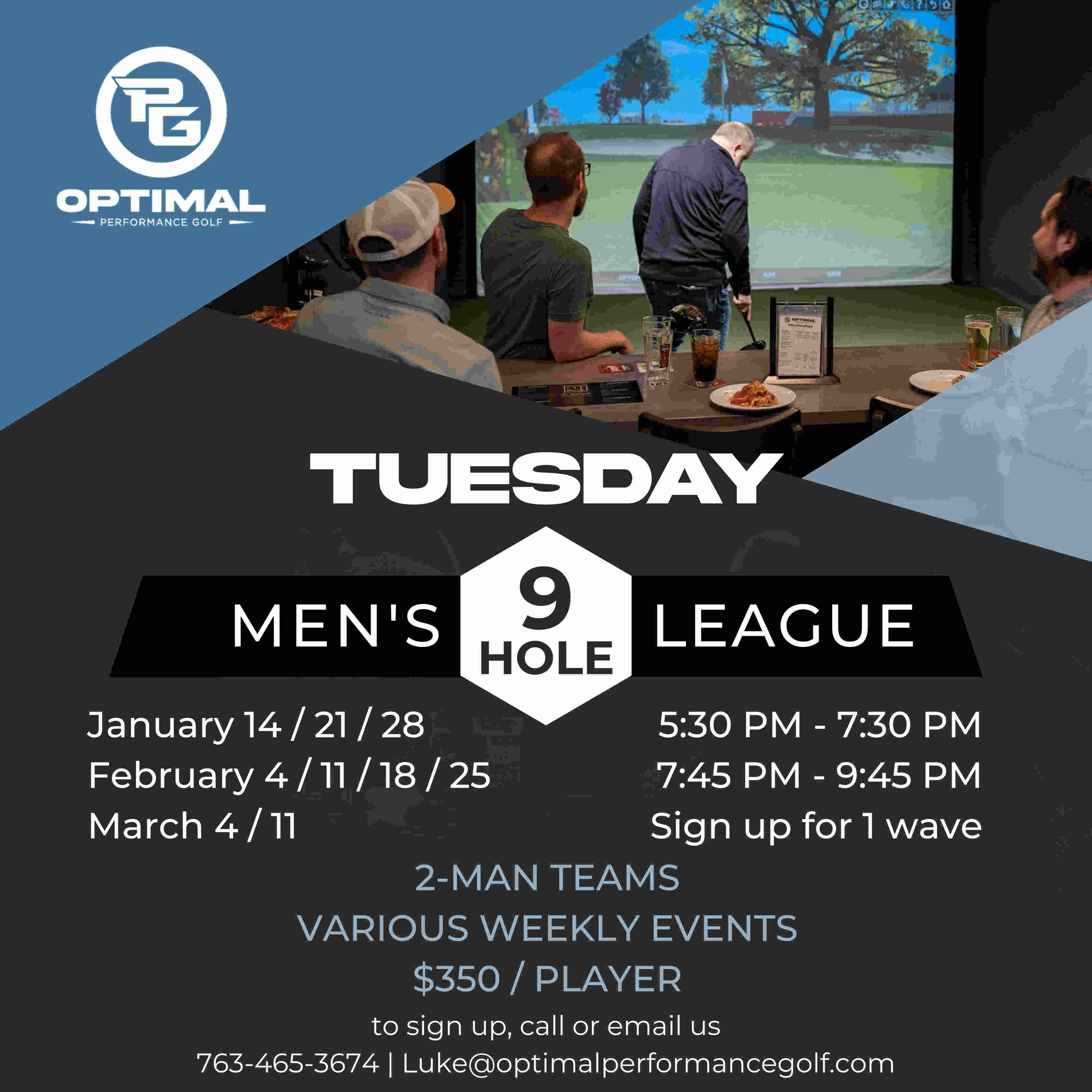 Tuesday nights man's 9 Hole league