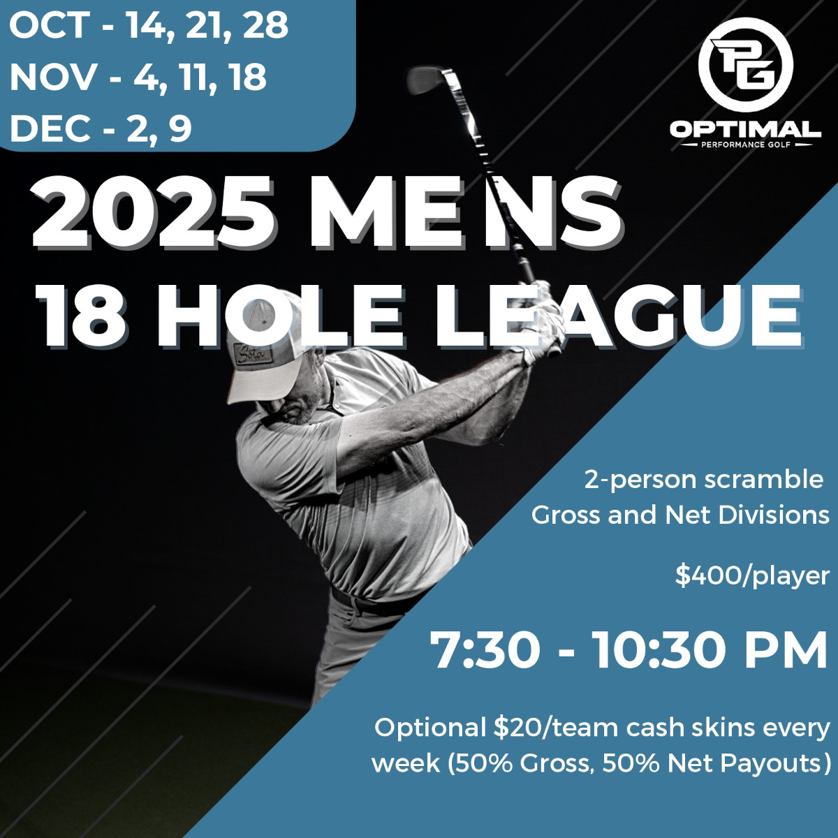 18 hole man league for two person scramble