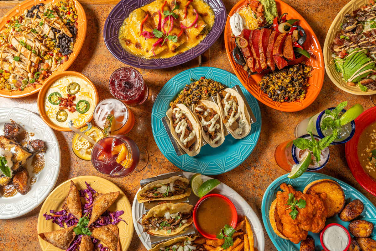 different food plates on the table