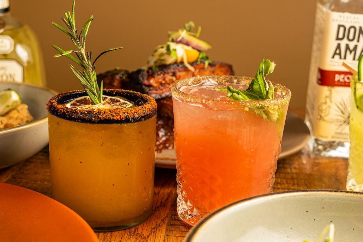 Served drinks and food
